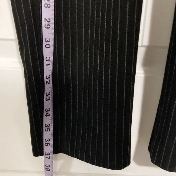 ADRIENNE VITTANDINI Black grey pinstripe straight leg trousers ~ MEDIUM LARGE - Picture 6 of 13